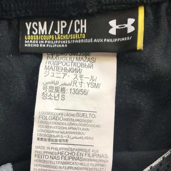 UNDER ARMOUR Youth Pants Sz S YSM Loose, Color Black - Picture 2 of 3